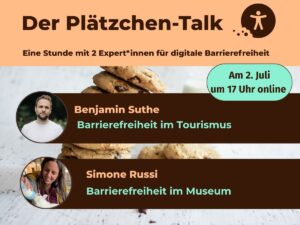 Der Plätzchen-Talk im Juli um 17 Uhr mit Benjamin Suthe und Simone Russi