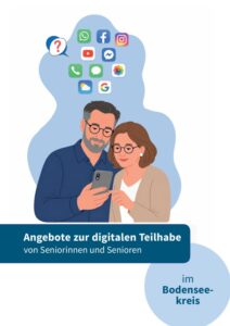 Cover der Broschüre: "Angebote zur digitalen Teilhabe von Seniorinnen und Senioren im Bodenseekreis"